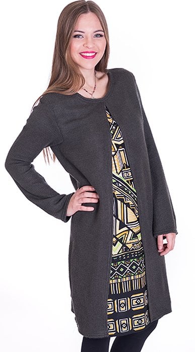 Susana Escribano Vestido Mujer Abrigo Sobrepuesto