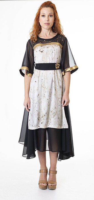 Susana Escribano Vestido Para Evento Adorno Dorado