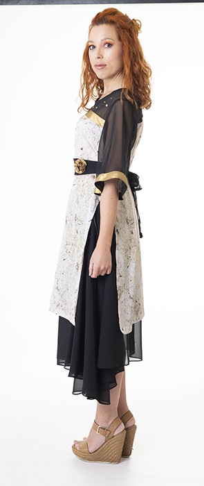 Susana Escribano Vestido Para Evento Adorno Dorado