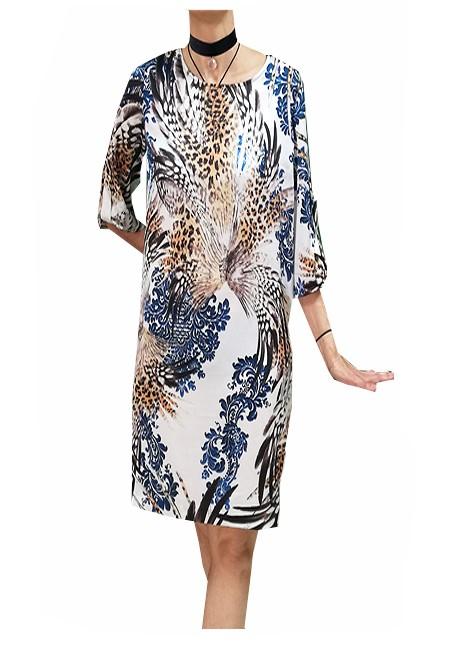 Susana Escribano Vestido Recto De Estampado Animal