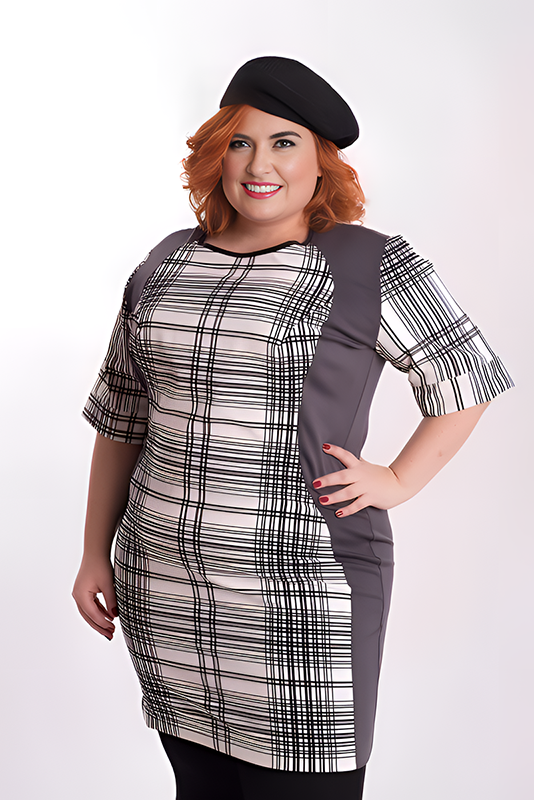 susana escribano Vestido tejido neopreno cuadro