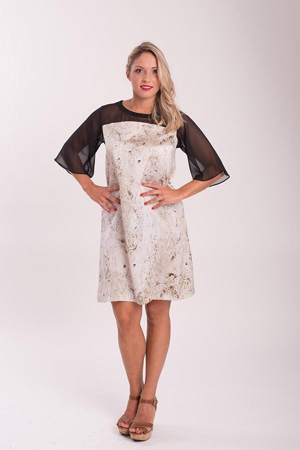 Susana Escribano Vestido Tipo Seda Color Arena