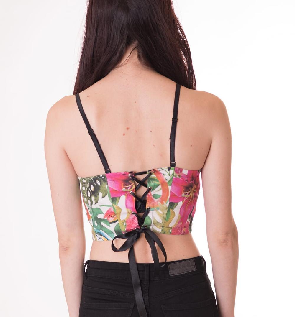 Susana Escribano Top Crop. Top Con Estampado Tropical