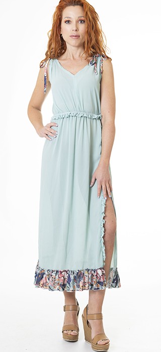 Susana Escribano Vestido Aguamarina Tejido De Bambula