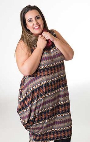 Susana Escribano Vestido Chic. Estampado Geometrico De Rombos