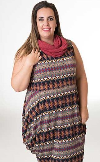 Susana Escribano Vestido Chic. Estampado Geometrico De Rombos