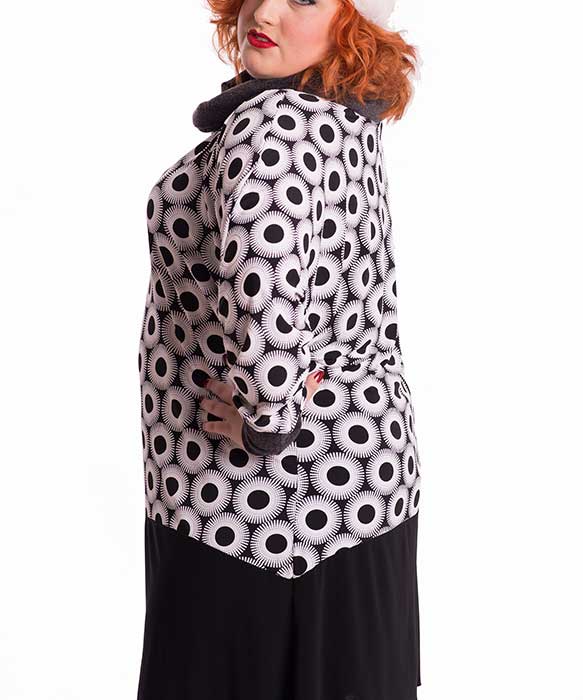 Susana Escribano Vestido Circulos Color Blanco Y Negro