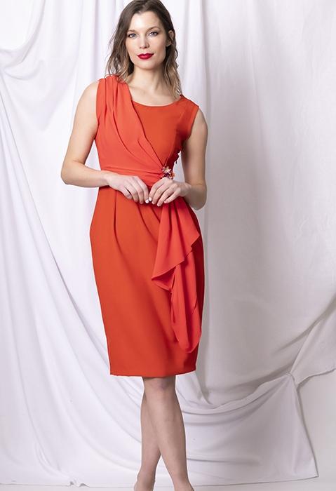 susana escribano Vestido corto drapeado invitada boda