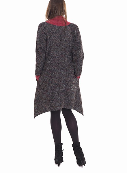 Susana Escribano Vestido De Punto Pelusa. Cuello Chimenea