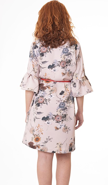 Susana Escribano Vestido De Raso Con Estampado Floral