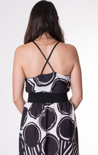 Susana Escribano Vestido De Tirante En Crep De Topos