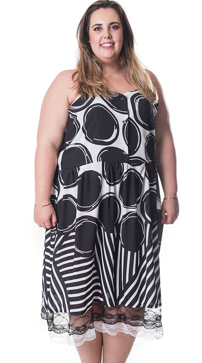 Susana Escribano Vestido De Tirante En Crep De Topos