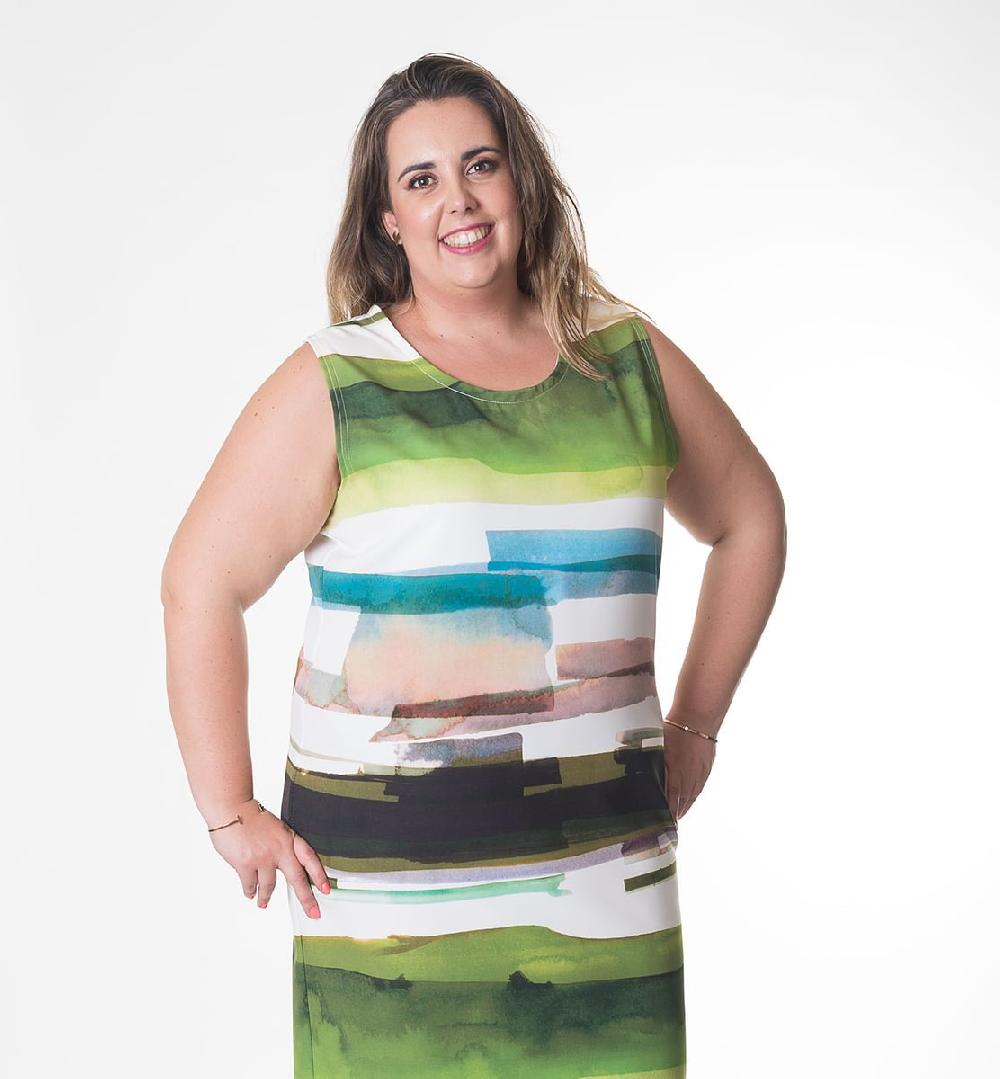 Susana Escribano Vestido Verde Agua. Jersey Incluido