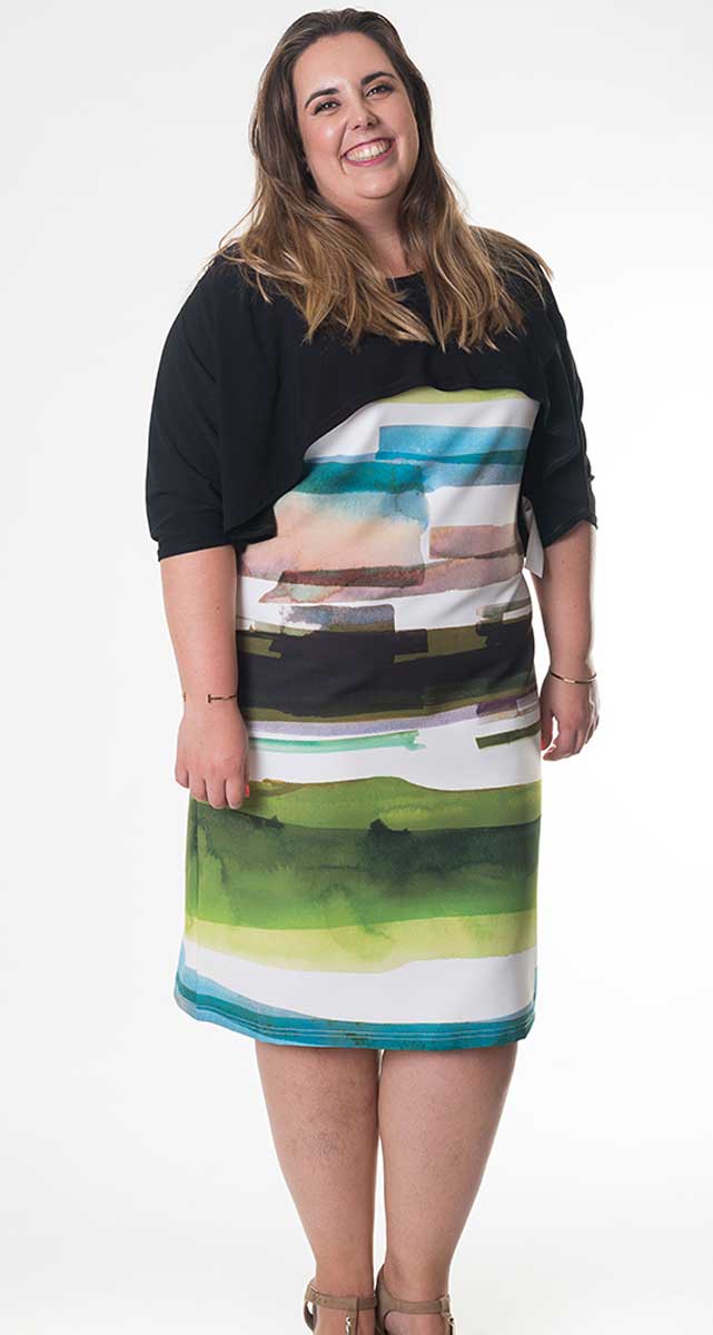 susana escribano Vestido verde agua. Jersey incluido