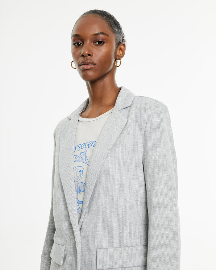 System Action Americana Cuello Solapa De Manga Larga Con Hombreras