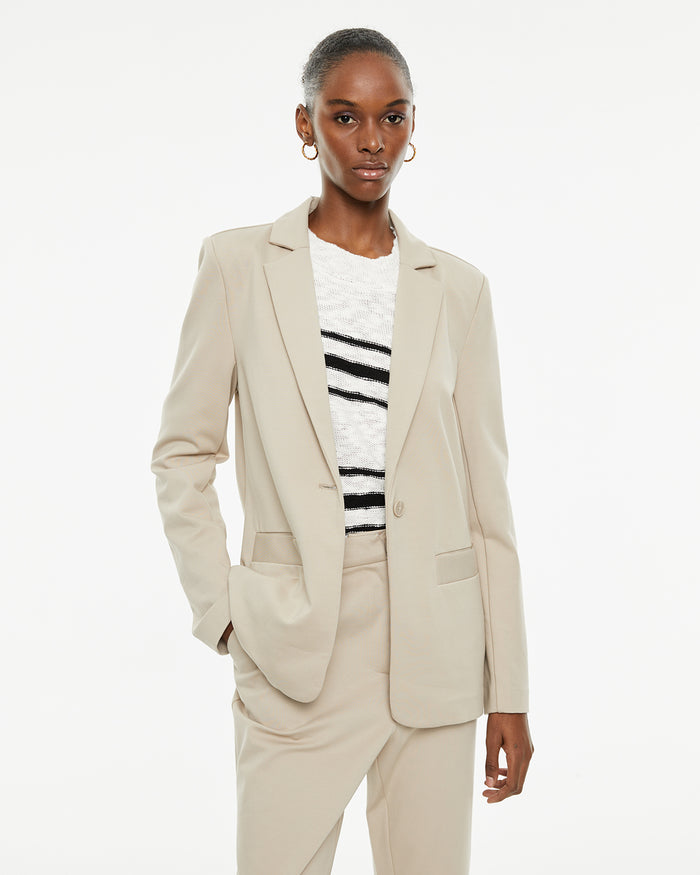 system action Americana recta con cierre frontal cruzado con botones