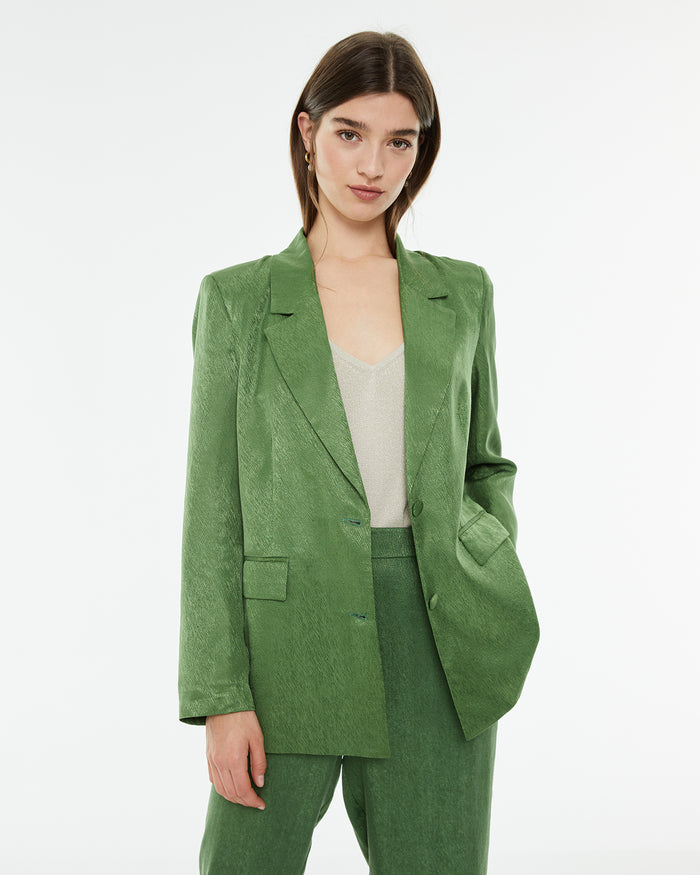 System Action Americana Recta Jacquard Con Cierre Botones Delanteros