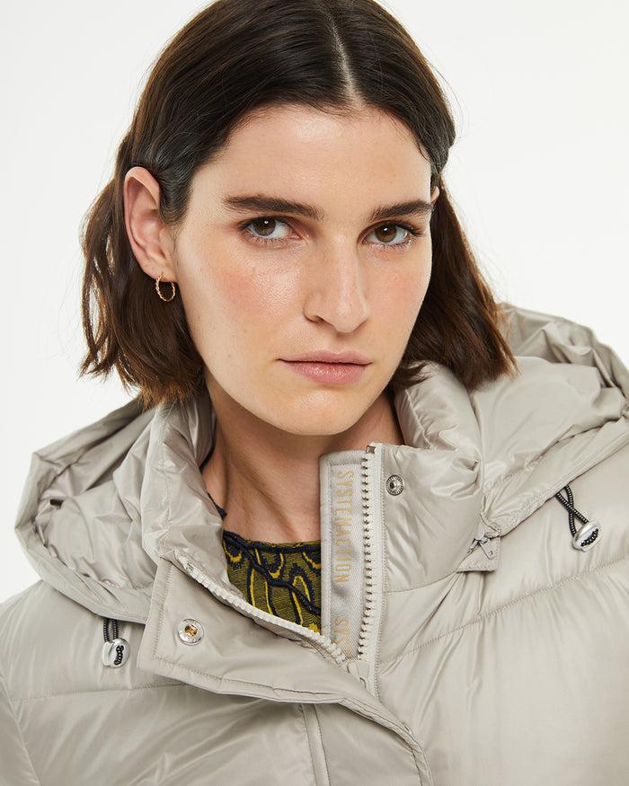 System Action Anorak Midi Acolchado Con Capucha Cierre Frontal Cremallera