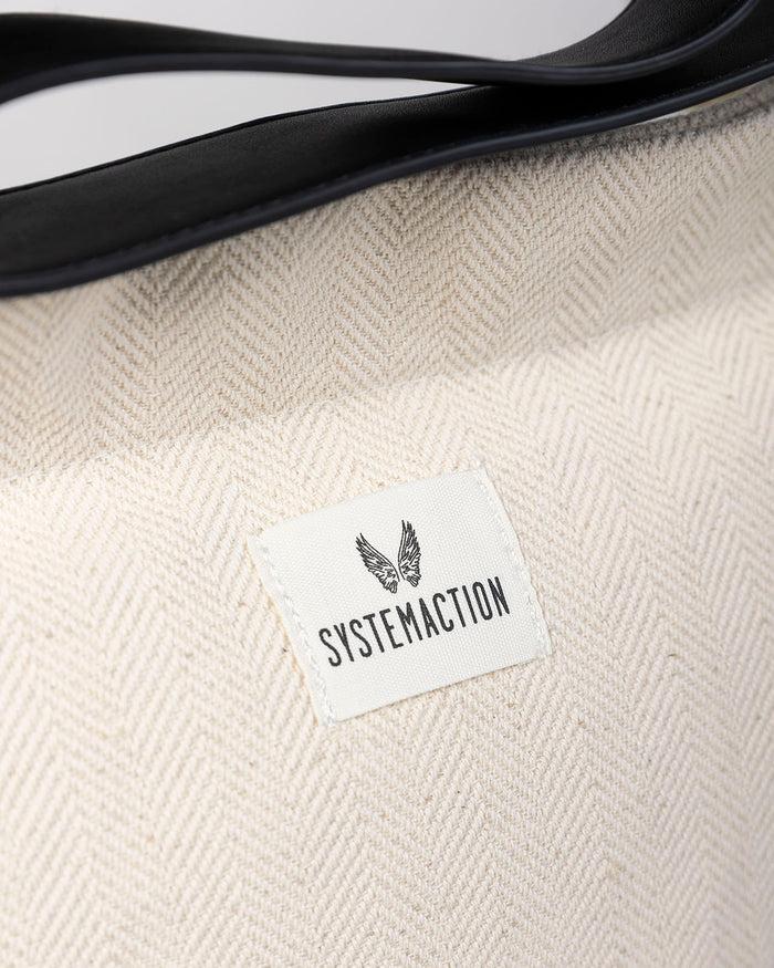 System Action Bolso De Tela Con Asa Negra A Contraste