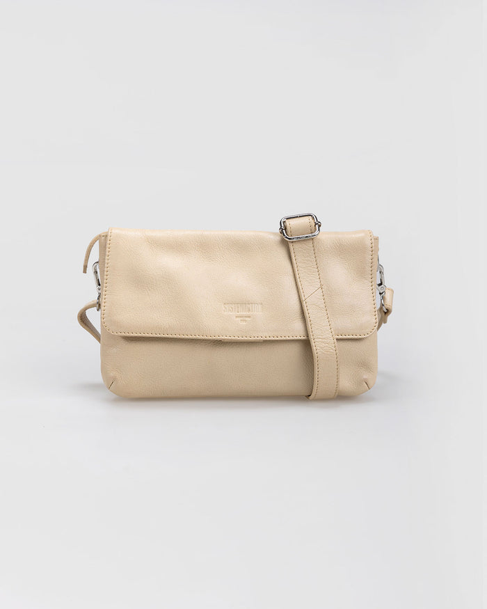 system action Bolso piel pequeño doble compartimento estilo bandolera