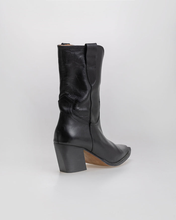 System Action Botín Cowboy De Ante Acabado En Punta Con Tacón