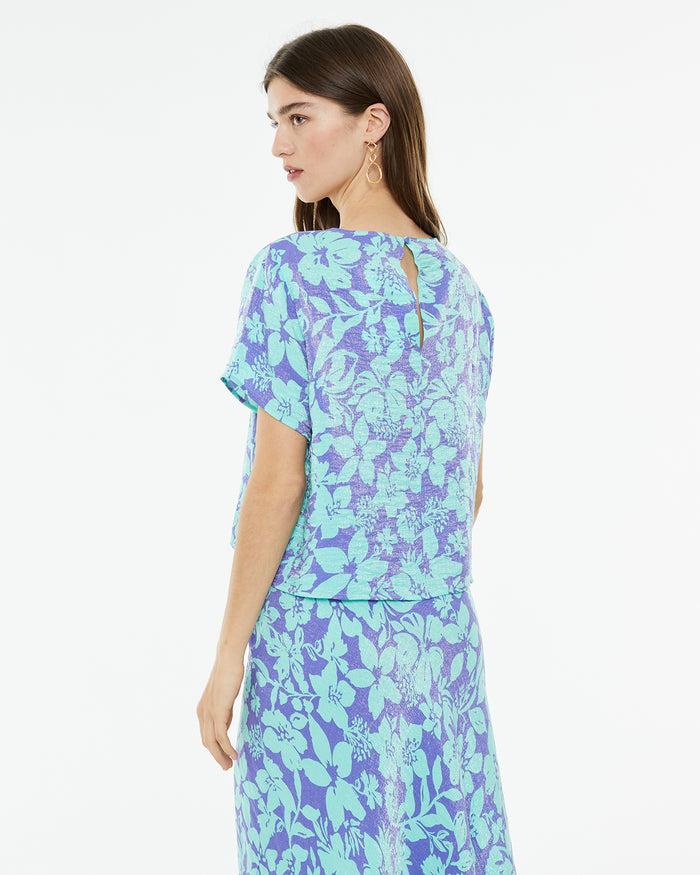 System Action Camisa De Manga Corta Estampado Floral Grande