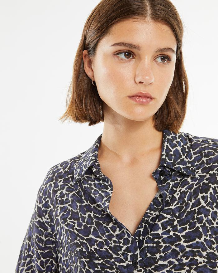 System Action Camisa Estampada Cuello Camisero Y Manga Larga