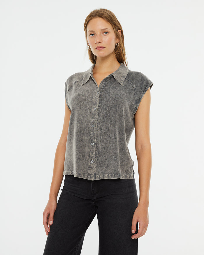 system action Camisa fluida oversize hombros caídos