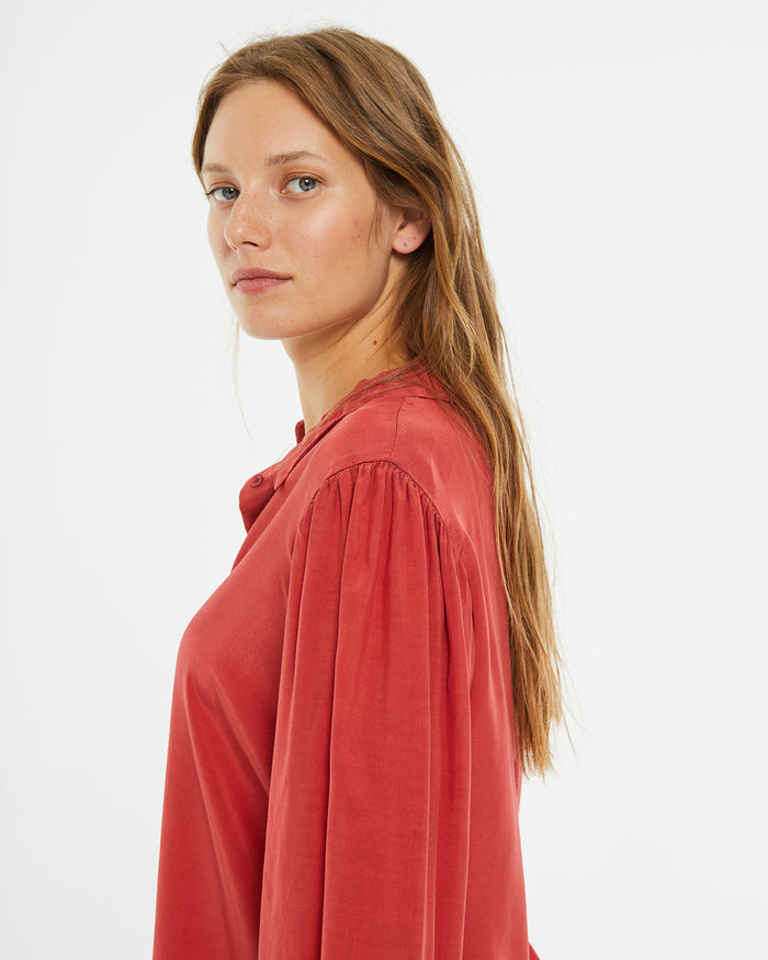 System Action Camisa Manga Larga Con Botones Efecto Lavado