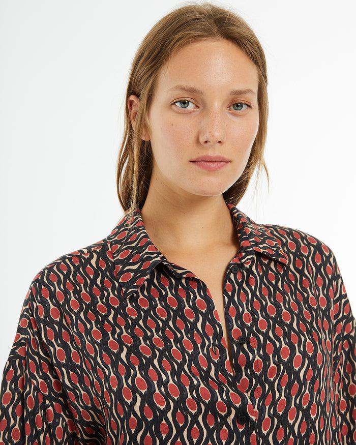 System Action Camisa Manga Larga Estampado Geométrico