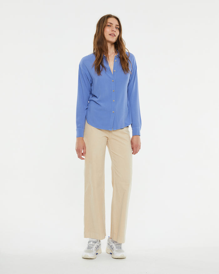 System Action Camisa Oversize Fluida Cuello Camisero