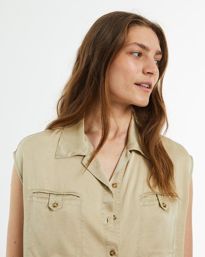 System Action Camisa Sin Mangas Con Tintura Especial