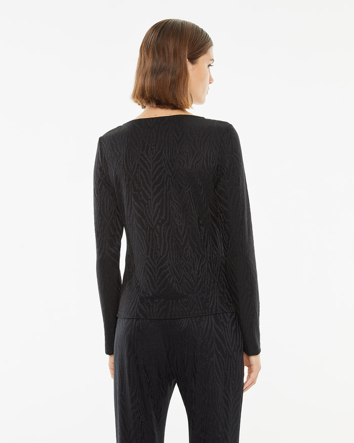 System Action Camiseta Ajustada Jacquard Detalle Fruncido Pecho