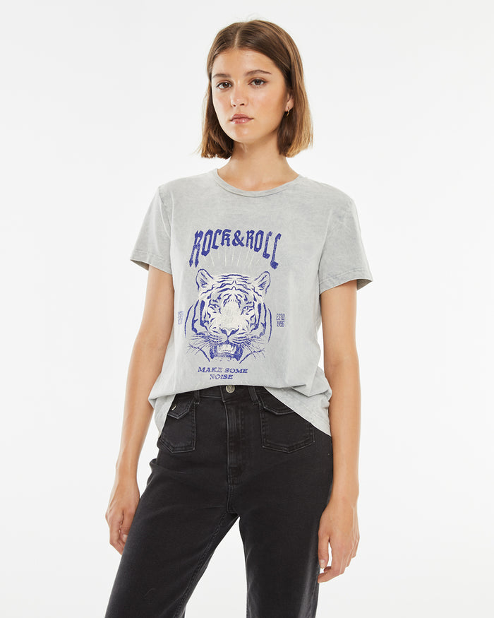 system action Camiseta algodón orgánico con estampado tigre