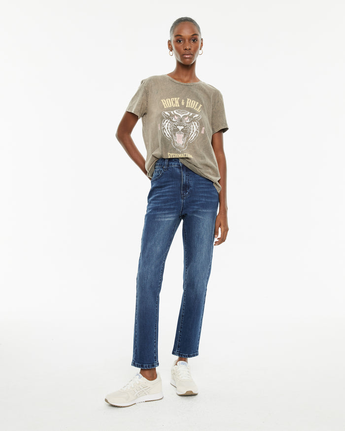 System Action Camiseta Algodón Orgánico Print Tigre Y Texto