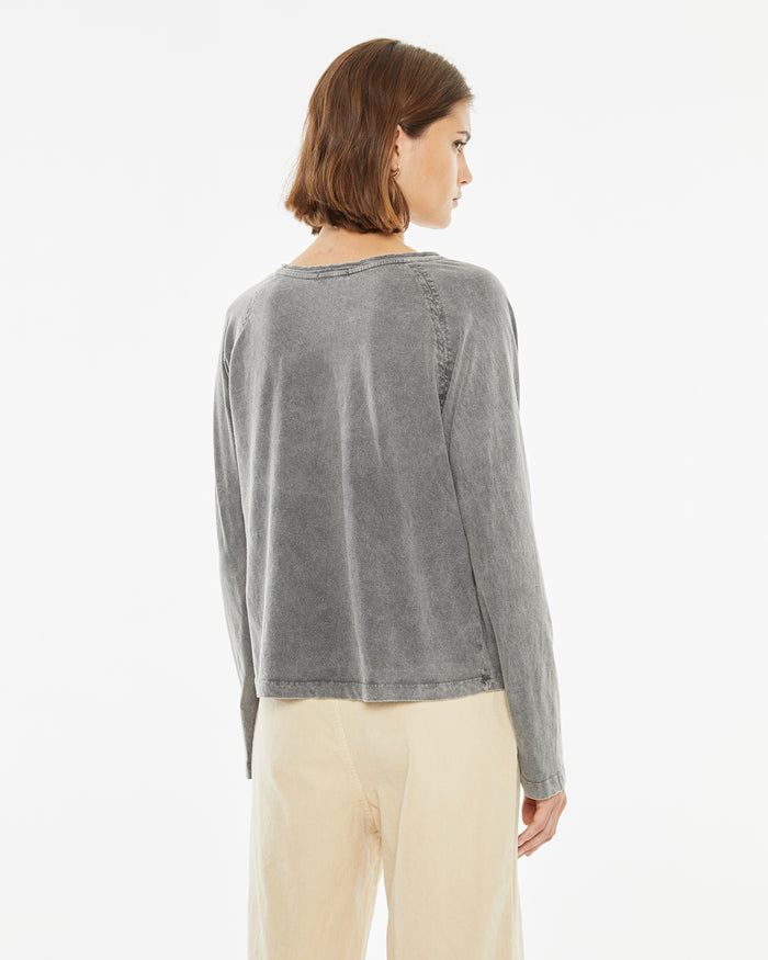 System Action Camiseta Básica De Manga Larga Con Efecto Desgastado