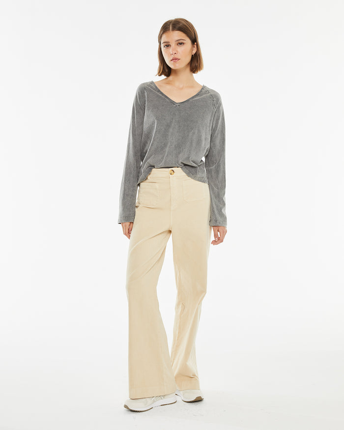 System Action Camiseta Básica De Manga Larga Con Efecto Desgastado