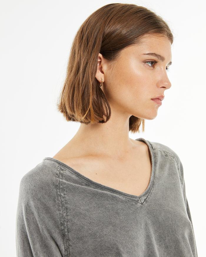 System Action Camiseta Básica De Manga Larga Con Efecto Desgastado