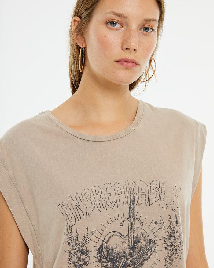 System Action Camiseta Beige Estampado Corazón Unbreakeable