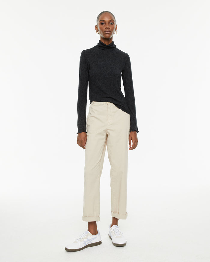 System Action Camiseta Canalé Ajustada Manga Larga Cuello Perkins