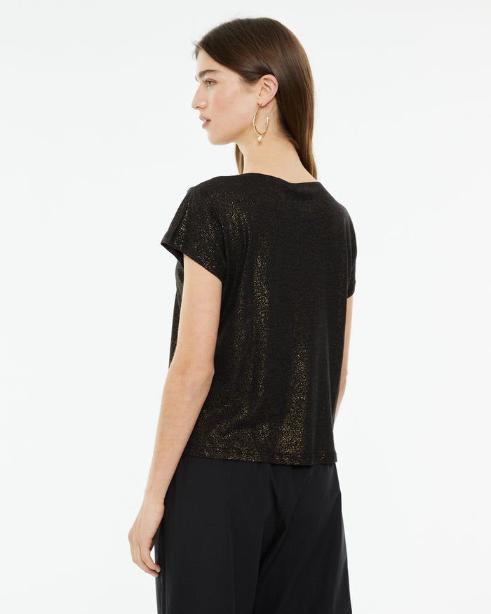 System Action Camiseta De Lino De Cuello Pico Con Detalle Tira Fantasía