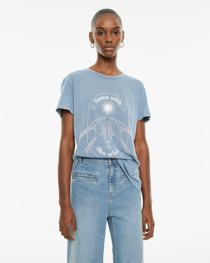 system action Camiseta de manga corta estampado golondrinas