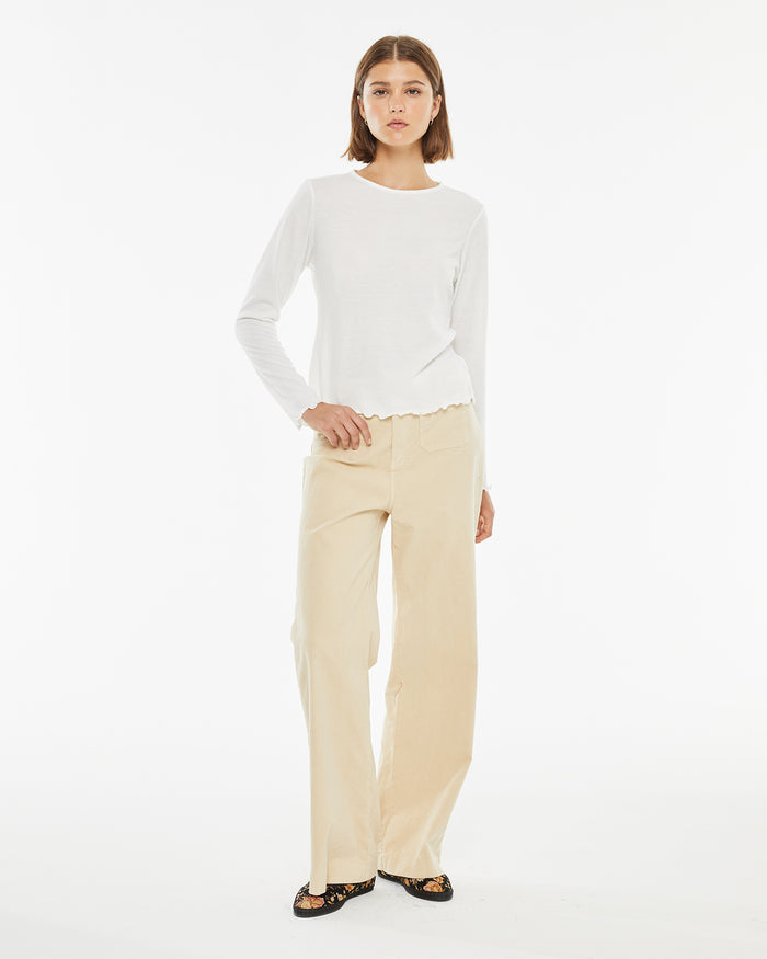 System Action Camiseta De Manga Larga Con Cuello Perkins