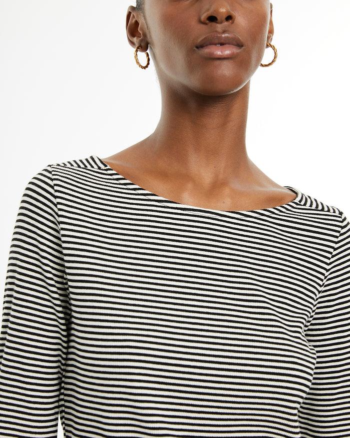 System Action Camiseta De Rayas Bicolor Detalle Baby Overlock