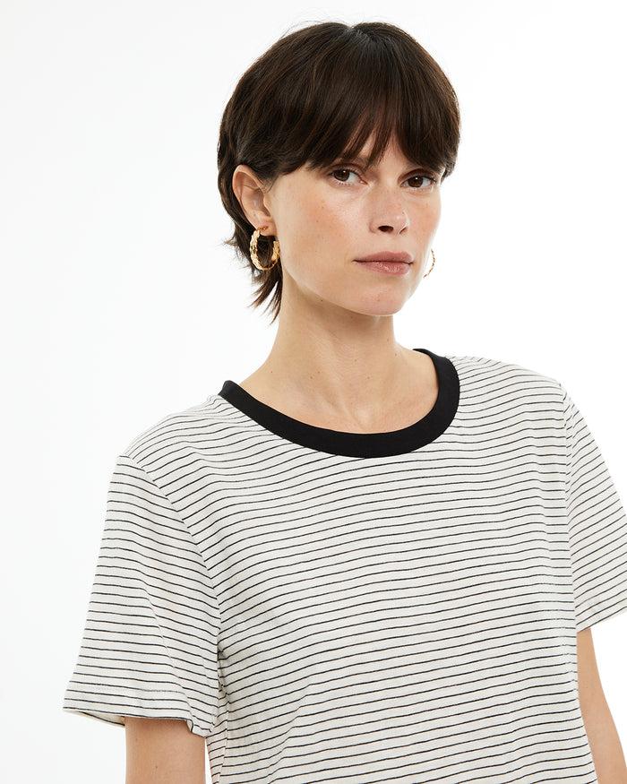 System Action Camiseta De Rayas Con Cuello Redondo A Contraste