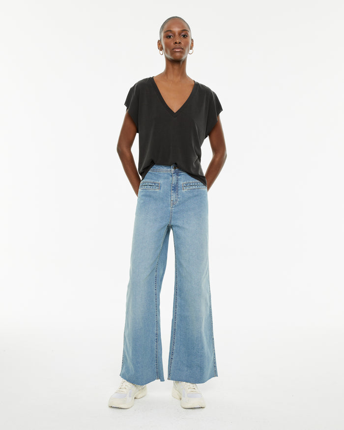 System Action Camiseta Fluida Oversize Escote Pico Sin Mangas