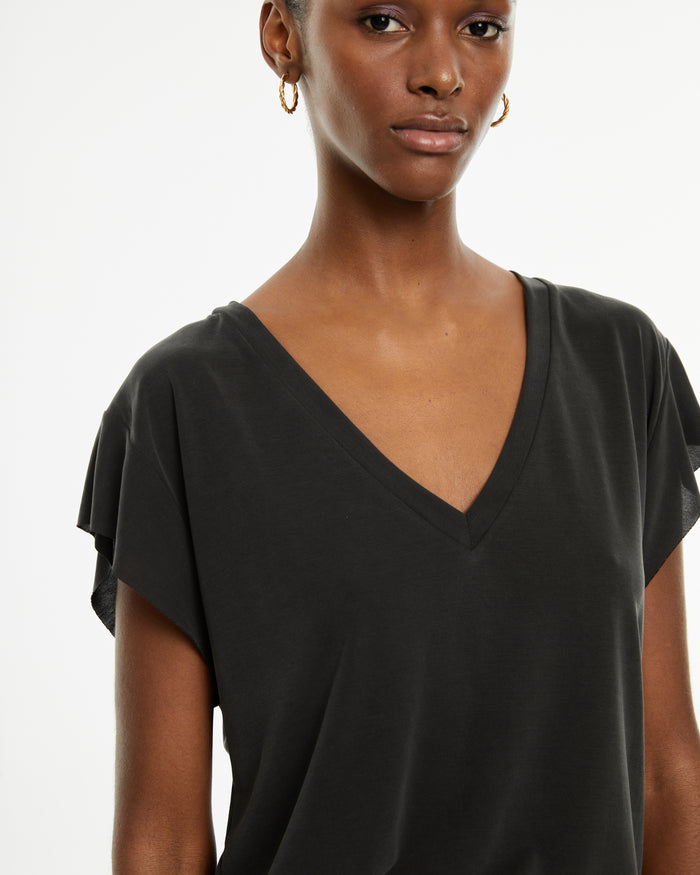 System Action Camiseta Fluida Oversize Escote Pico Sin Mangas