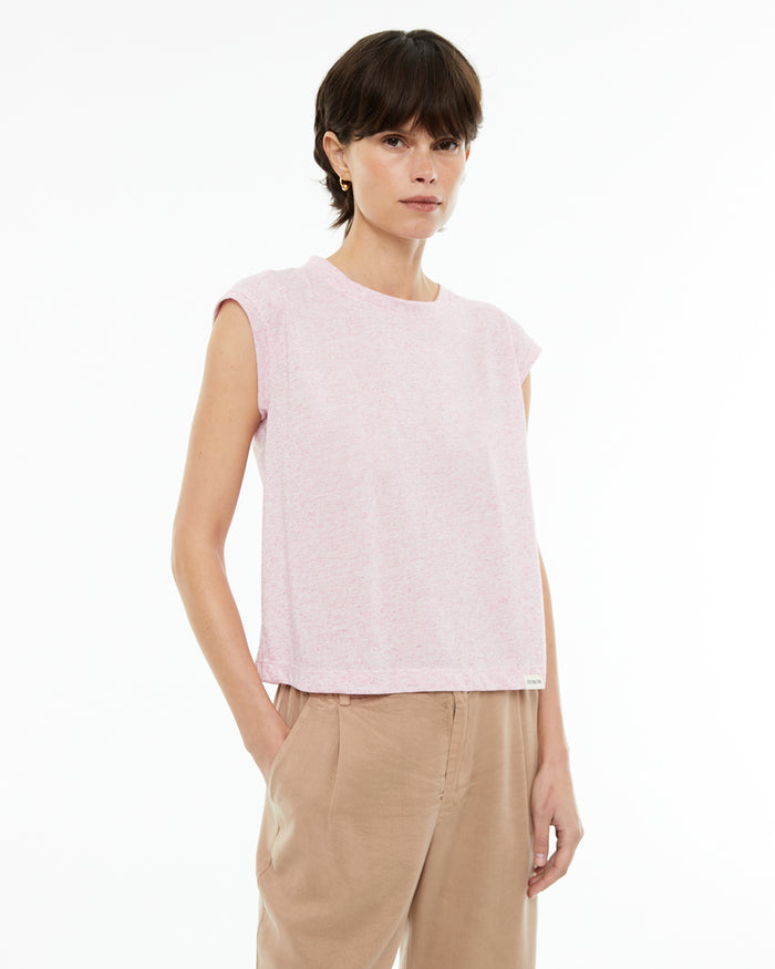 system action Camiseta lino efecto vigoré con tejido flamé