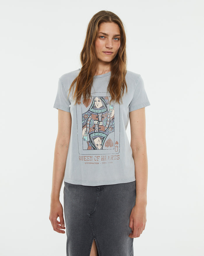 system action Camiseta manga corta estampado reina de corazones