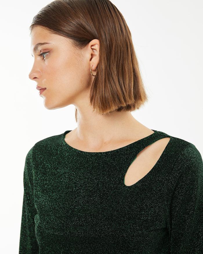 System Action Camiseta Manga Larga De Lúrex Con Detalle Agujero Delantero